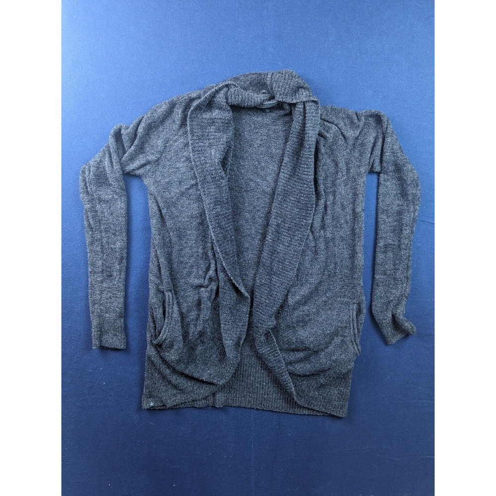 Barefoot Dreams CozyChic Lite Circle Cardigan Charcoal Black/Gray Size S/XS
